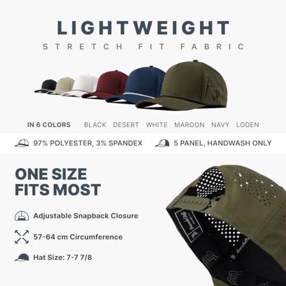 Lightweight Performance Baseball Cap Curved Bill Snapback Closure Classic